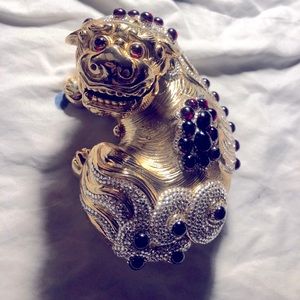 Judith Leiber Vintage Foo Dog Clutch w/ Garnet